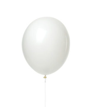 Single huge white balloon object for birthday isolated 