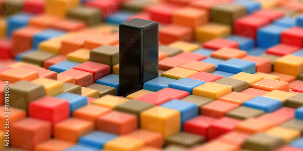 Poster abstract color cube block