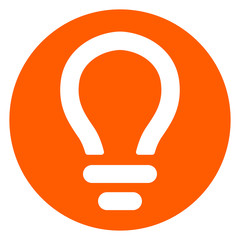 light bulb circle orange icon