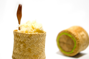 Thai Sticky rice in wicker basket