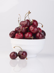 Fresh cherry berry on background