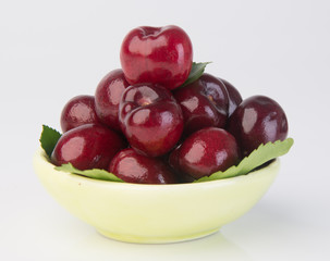 Fresh cherry berry on background