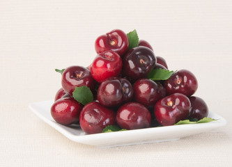 Fresh cherry berry on background