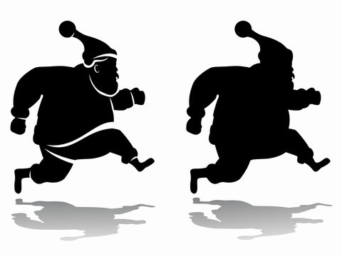 silhouette of santa claus, vector draw
