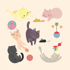 cute cats.vector set