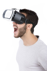 Man with VR glasses