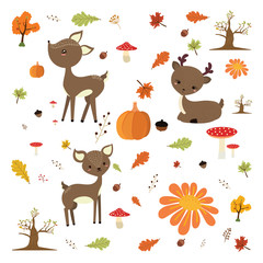 Naklejka premium deer in autumn