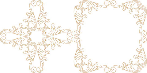 Baroque vector set of vintage elements for design. Decorative design element filigree calligraphy vector. You can use for wedding decoration of greeting card and laser cutting.