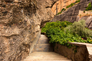 Stone stairs in Monastery of Varlaam in Meteora