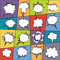 Naklejka premium Comics dialog empty cloud, bubble set