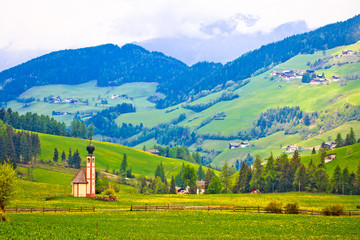 Idyllic alpine church in Santa Magdalena