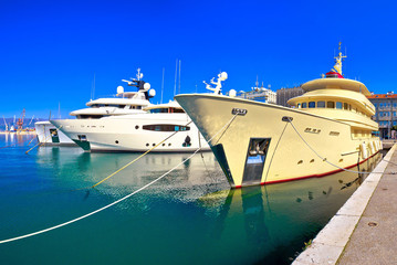 Naklejka premium City of Rijeka yachting waterfront panoramic view