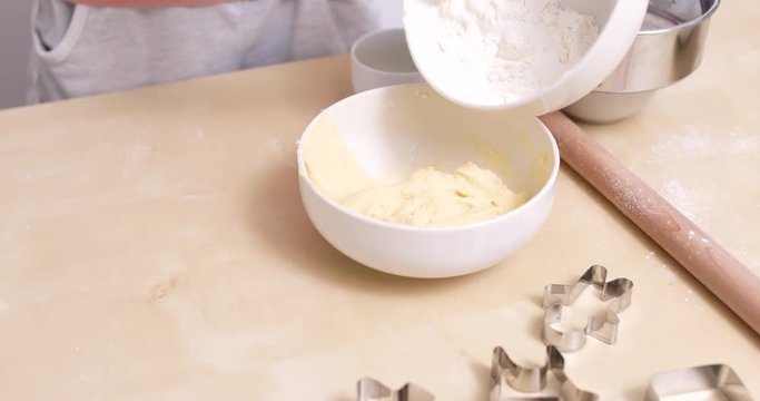 Mixing cookies dough