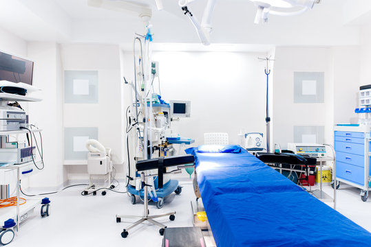 Interior details of modern hospital - State of the art healthcare clinic with emergency room