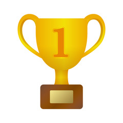 Trophy cup icon illustration. gold ( 1st place ) 
