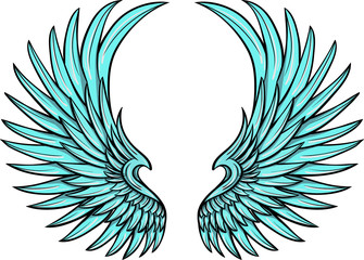 isolated wings graphic style