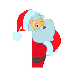 Santa Claus holding blank sign.