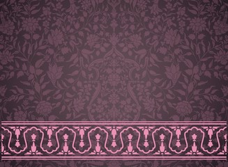 wedding card design, paisley floral pattern , India