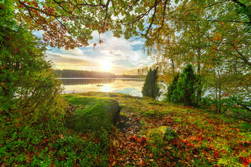 Autumn natural frame in Sweden