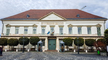 Sandor Palace - the official residence of the President of Hungary and the seat of the Office of the President. Budapest, Hungary