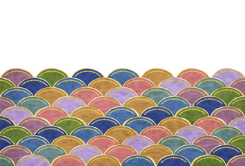 波　年賀状　和紙　背景