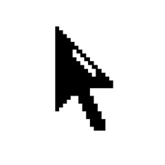Old style pixel computer mouse black cursor arrow