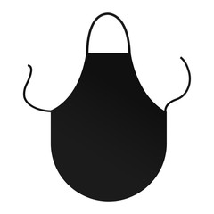 Black blank kitchen apron mockup isolated. Round protective apron for cooking. Vector illustration