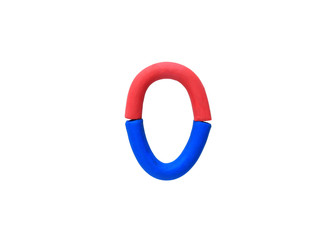 Colorful Alphabet " O " made from Plasticine (Clay) isolated on white background.