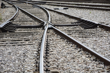 Cruce de vias de tren (Spain) © jorgesierra