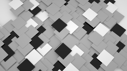 Abstract background with many small squares, 3d render