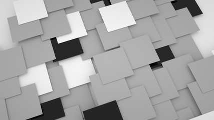 Abstract background with many small squares, 3d render
