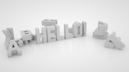 Card "Hello", 3d render