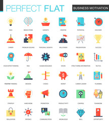 Vector set of flat Business motivation icons.