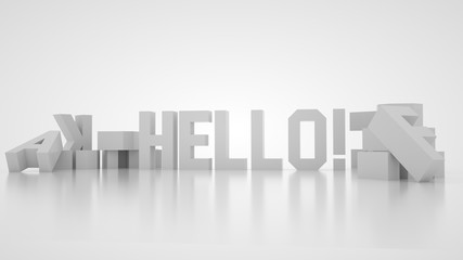 Card "Hello", 3d render