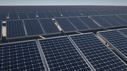 Solar panels, 3d render