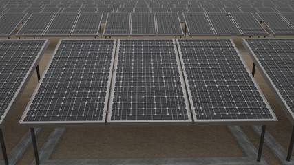 Solar panels, 3d render