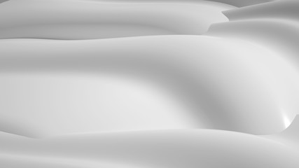 Abstract white or light grey background with curved lines, 3d render