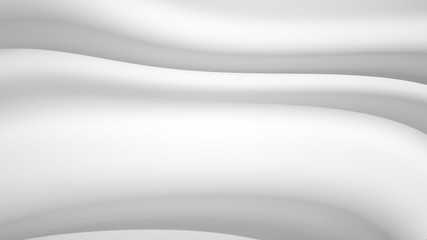 Abstract white or light grey background with curved lines, 3d render