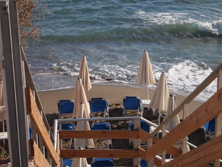 The autumn beach. End of tourist season.