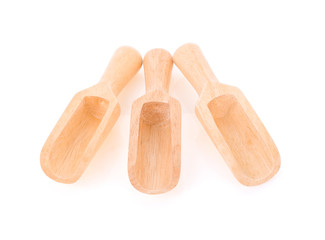 wooden scoop isolated on a white background