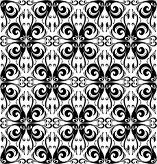 Black swan tropical bird seamless pattern. Black and white. Vector illustration flat style design for poster, greeting card and wedding party invitation, flyer and other advertising