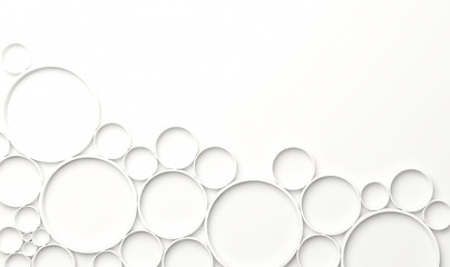 Background with white circles. 3d render
