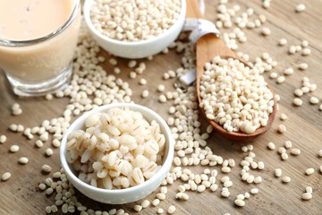 soymilk and barley seed