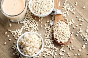 soymilk and barley seed