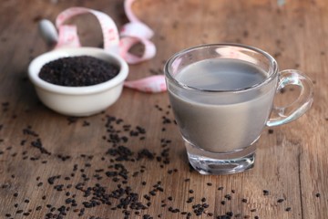 Soybean milk with black sesame