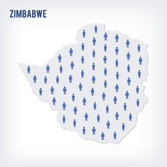Vector people map of Zimbabwe. The concept of population.