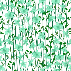  seamless pattern of blooming vines in the jungle