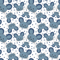Fototapeta premium seamless pattern with cute gray mice