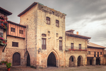 Fototapeta na wymiar Tower of Don Borja, XV century, Santillana del Mar, way of St.James, Cantabria, northern Spain