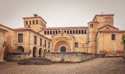 Fototapeta na wymiar Collegiate church Santa Juliana, Santillana del Mar, medieval villa, Cantabria, northern Spain